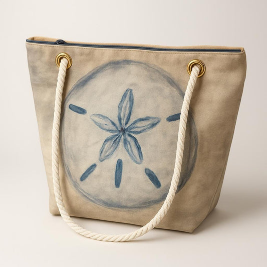 Recycled Sail Sand Dollar Tote Bag: Original Art Crossbody