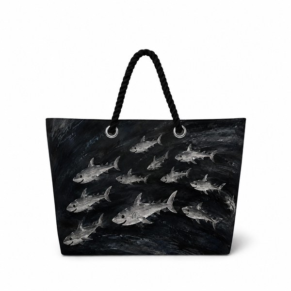Happy Sharks Recycled Sail Bag | Original Florida Art – XL