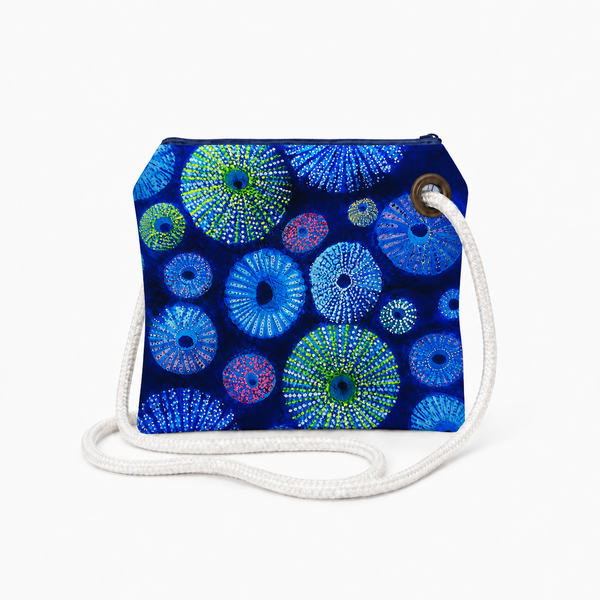 Sea Urchin Recycled Sail Bag | Original Coastal Art – Crossbody