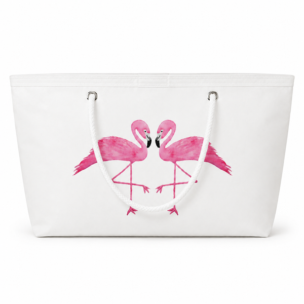 Two Flamingos Recycled Sail Bag | Original Florida Art – XXL