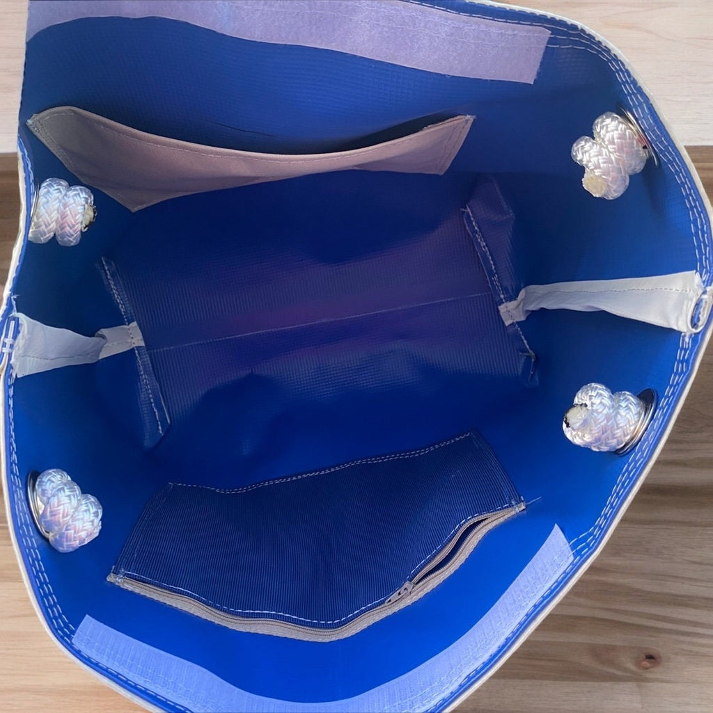 Recycled Sailcloth Octopus Tentacles Art Tote Bag: Crossbody or Wristlet