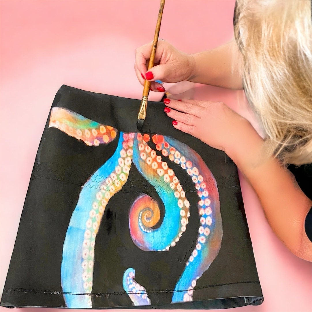 Recycled Sail Octavius Octopus Tote Crossbody Wristlet