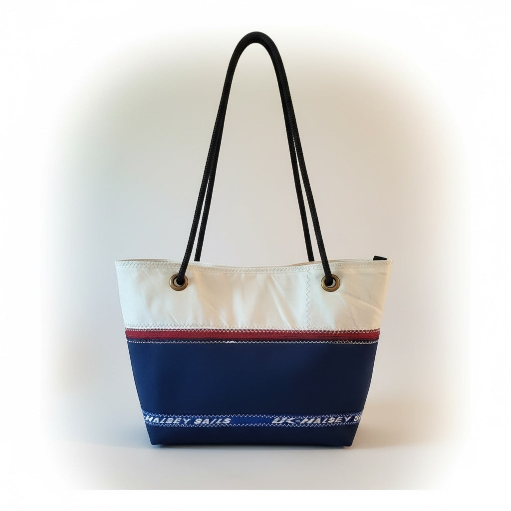 Custom recycled sail tote – design view 4, handcrafted in Florida