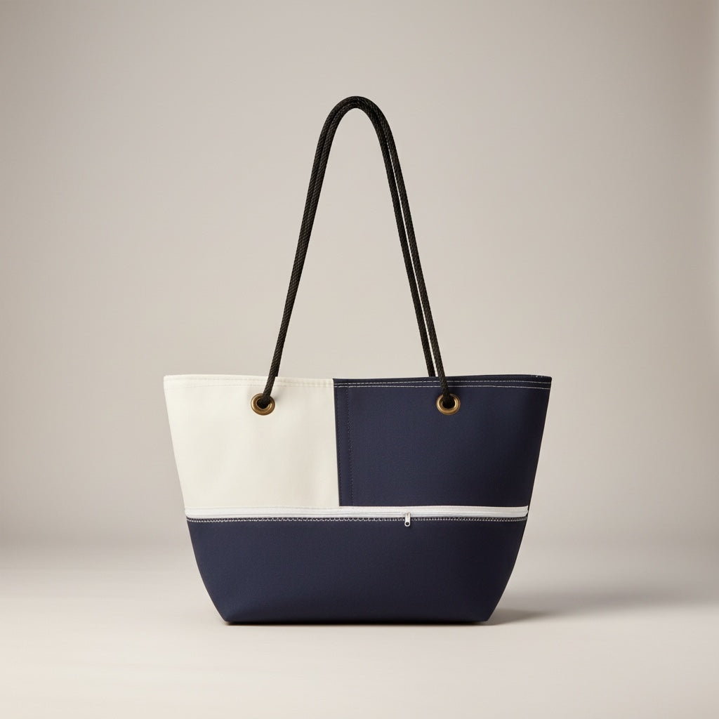 Custom recycled sail tote – design view 8, handcrafted in Florida