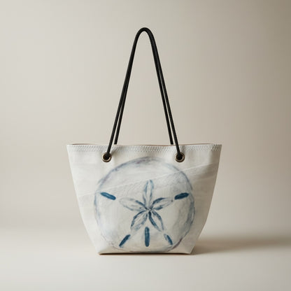 Recycled Sail Sand Dollar Tote Bag: Original Art Crossbody