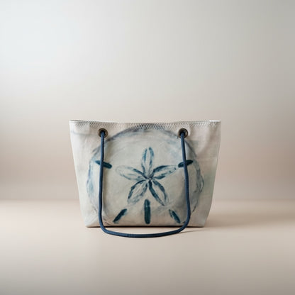 Recycled Sail Sand Dollar Tote Bag: Original Art Crossbody