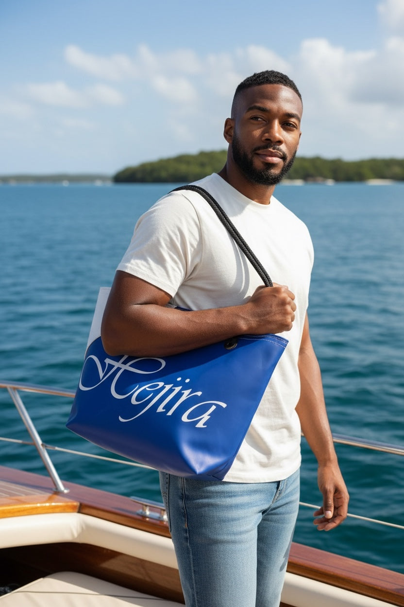 Custom recycled sail tote – design view 14, handcrafted in Florida
