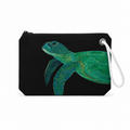 Black sea turtle recycled sail wristlet with original Florida EcoBags coastal art