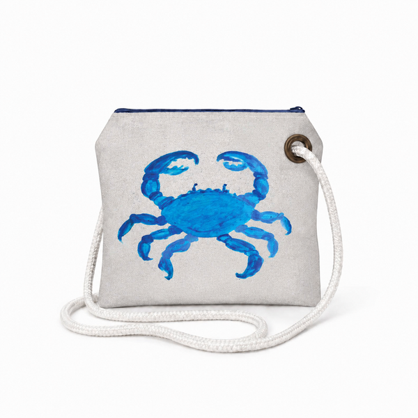 Blue Crab Recycled Sail Bag | Original Florida Coastal Art – Crossbody