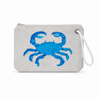 Blue Crab recycled sail wristlet with original Florida coastal artwork