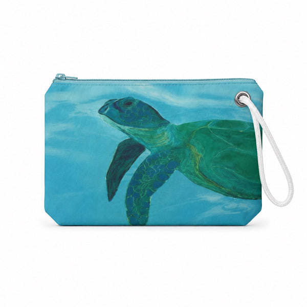 Blue Sea Turtle Recycled Sail Bag | Original Florida Art – featured