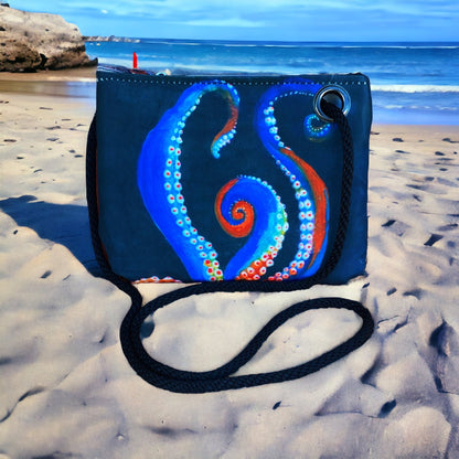 Recycled Sail Octavius Octopus Tote Crossbody Wristlet