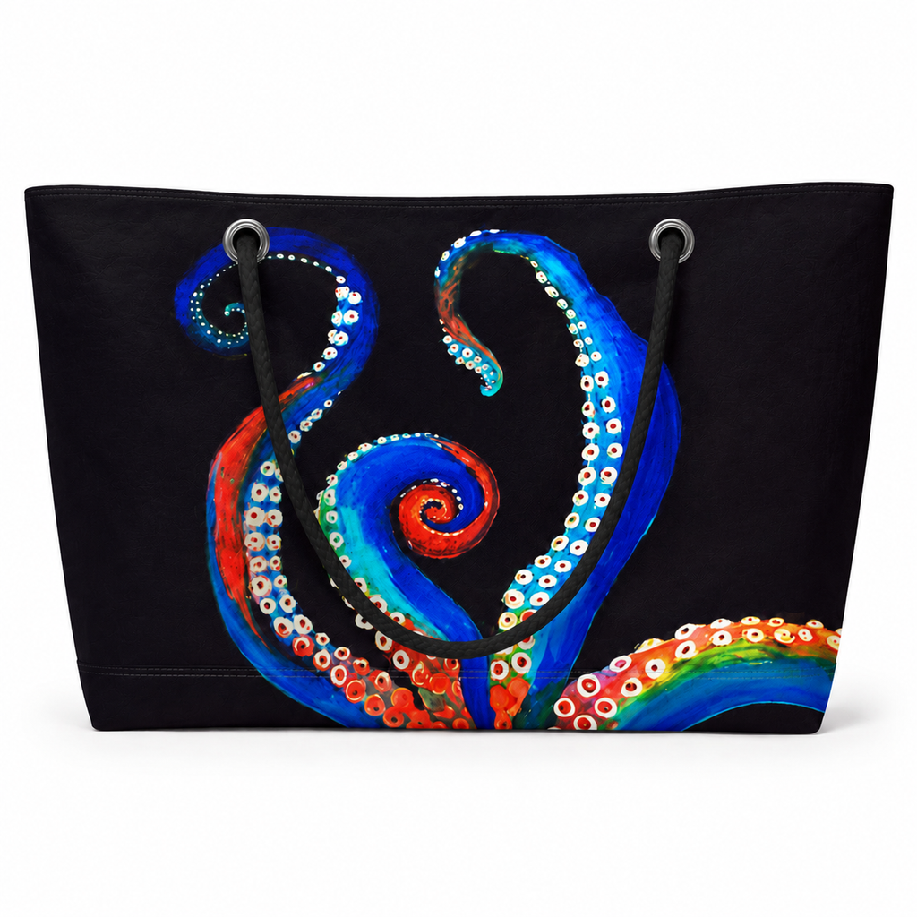 Diggie Octavius XXL recycled sail tote with original octopus artwork