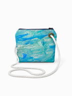 Emerald Ocean recycled sail crossbody bag with original Florida coastal artwork