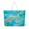 Emerald Ocean XL recycled sail tote handcrafted in Florida with original coastal artwork