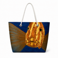 Grouper recycled sail bag large tote with white rope handles