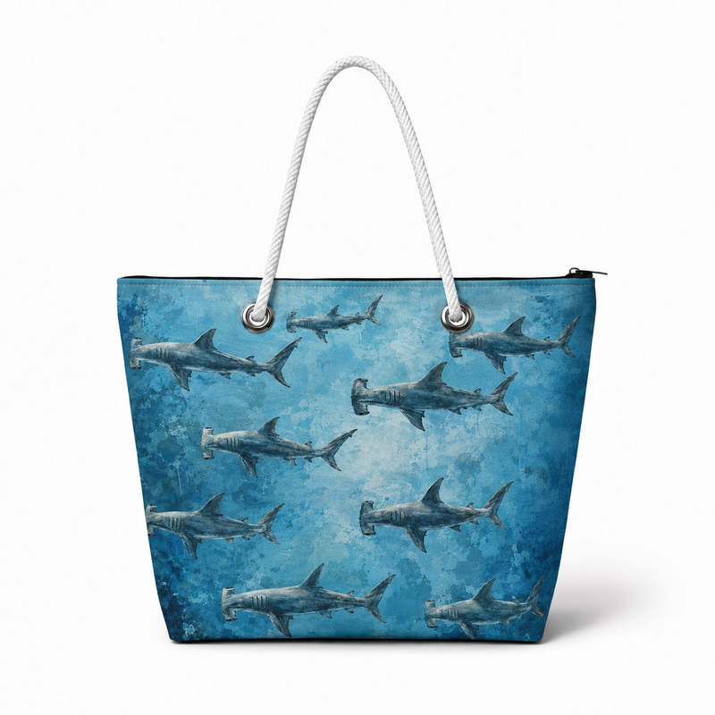 Hammerhead Blue Recycled Sail Bag | Original Shark Art