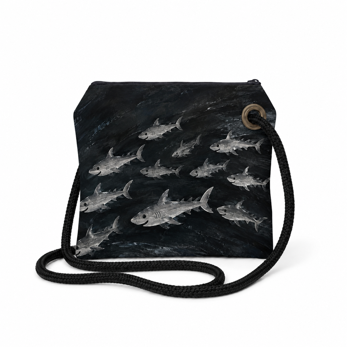 Happy Sharks recycled sail crossbody