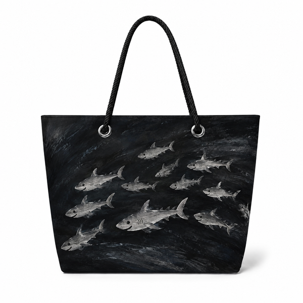 Happy Sharks Recycled Sail Bag | Original Florida Art – Large