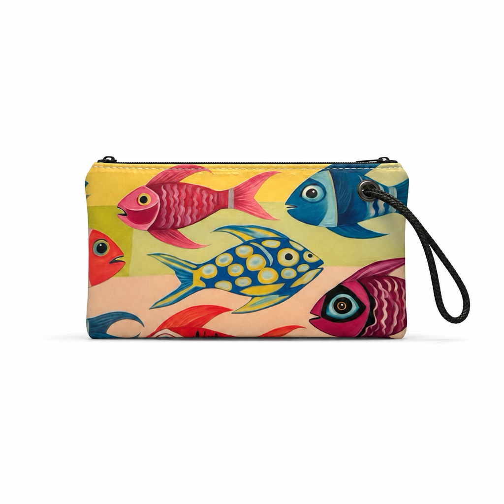 Jen's Fish recycled sail wristlet with original Florida coastal fish artwork