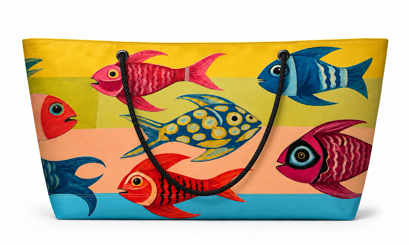 Jen's Fish XXL recycled sail tote with original Florida coastal fish artwork