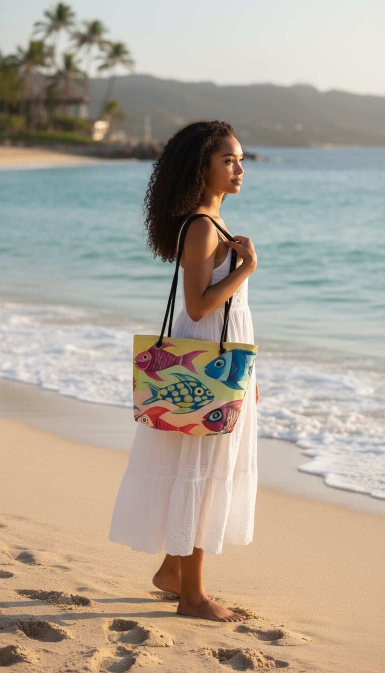Jen's Fish Recycled Sail Bag | Original Coastal Fish Art