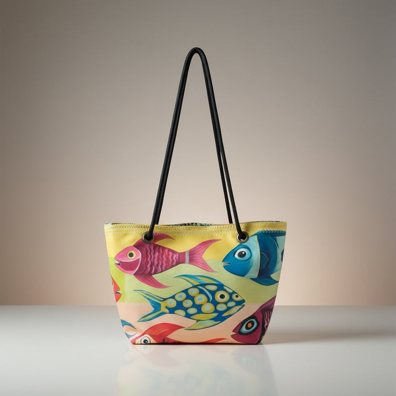Recycled Sail Fish  Art Tote, Crossbody and Wristlet