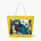 Jimmy Buffett Parrot recycled sail medium tote front