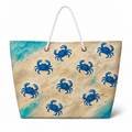 Lots of Blue Crabs XL recycled sail tote