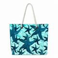 Lots of Starfish large recycled sail tote bag with white rope handles