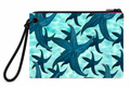 Lots of Starfish wristlet recycled sail bag with zipper and black wrist loop
