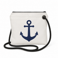 Navy Anchor recycled sail crossbody