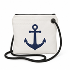 Navy Anchor recycled sail crossbody