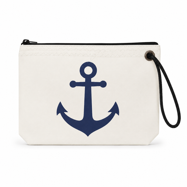 Navy Anchor Recycled Sail Bag | Original Nautical Art