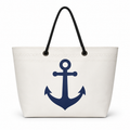 Navy Anchor XL recycled sail tote