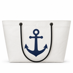 Navy Anchor XXL recycled sail tote