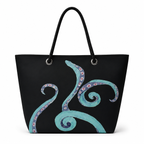 Octavia XL tote back with original octopus artwork on recycled sailcloth