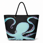 Octavia XL tote front with original octopus artwork on recycled sailcloth