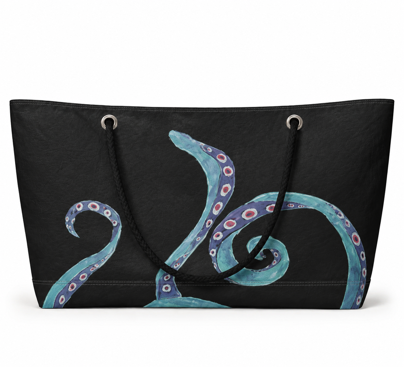 Octavia XXL tote back with original octopus artwork on recycled sailcloth