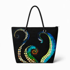 Octavius Original medium recycled sail tote with zipper and original octopus tentacle artwork