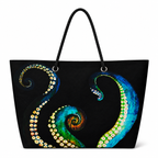 Octavius Original XL recycled sail tote with original octopus tentacle artwork