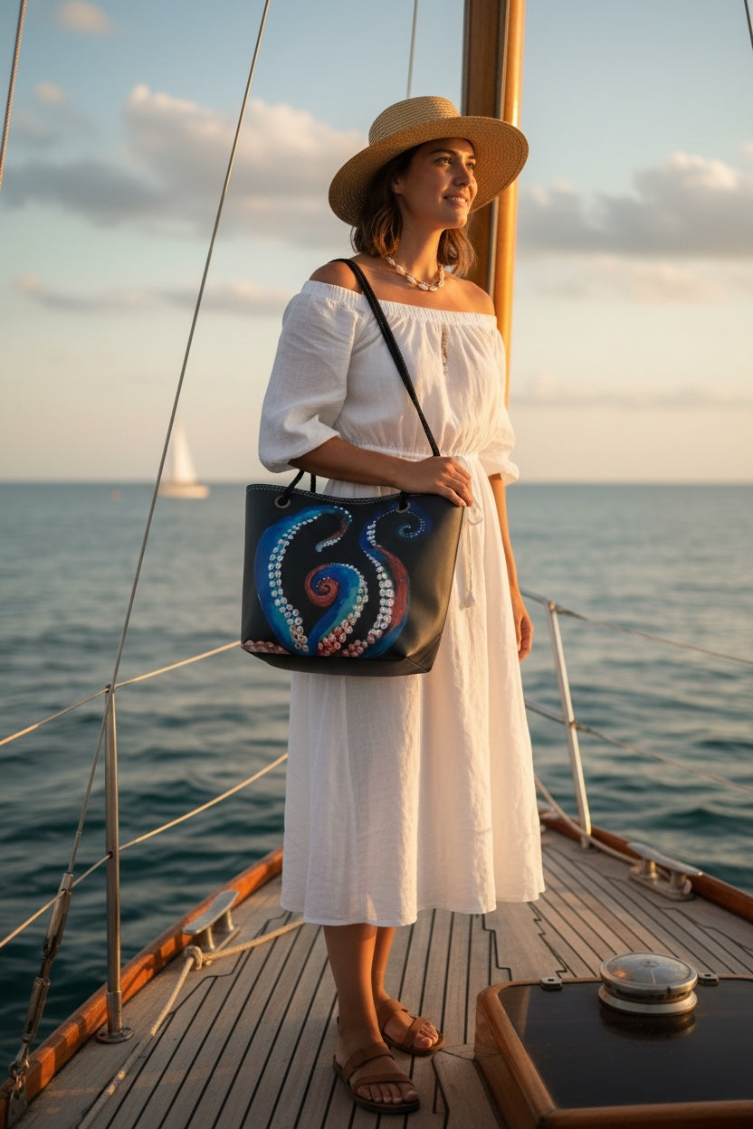 Diggie Octavius Recycled Sail Bag | Original Octopus Art
