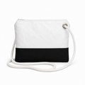 Plain white with black bottom Crossbody recycled sail bag