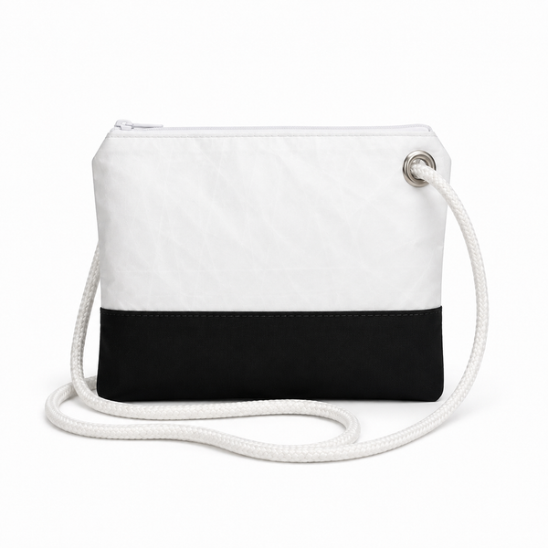 Plain White with Black Bottom Recycled Sail Bag – Crossbody