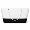Plain white with black bottom XXL recycled sail bag