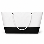 Plain white with black bottom XXL recycled sail bag