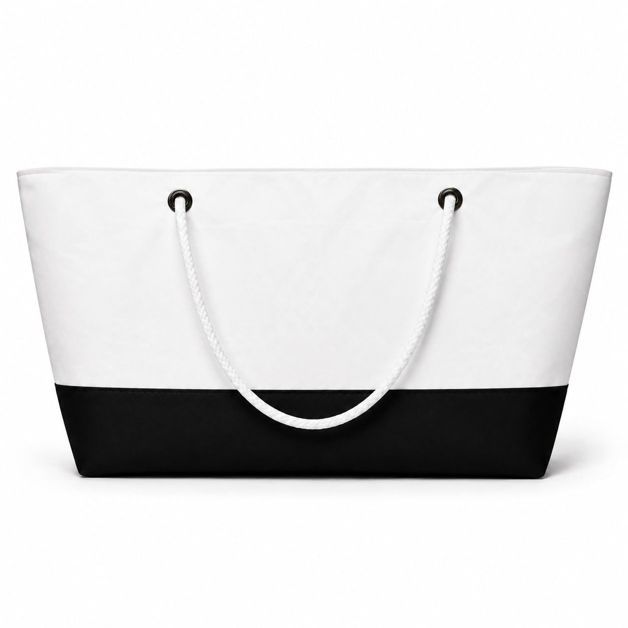 Plain white with black bottom XXL recycled sail bag