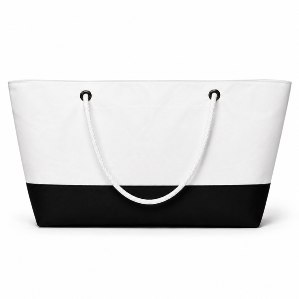 Plain White with Black Bottom Recycled Sail Bag – XXL