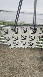 White Anchor Recycled Sail Bag | Original Nautical Art