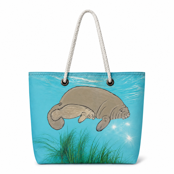 Realistic Manatee Recycled Sail Bag – Large